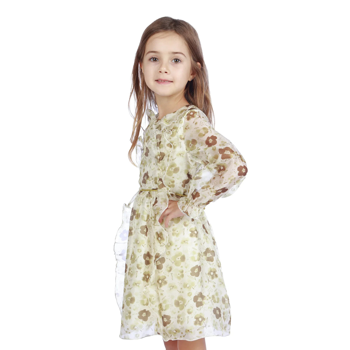 Floral Classic Dress For Girls Image