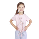 Light Pink Floral Classic T.Shirt For Girls Image