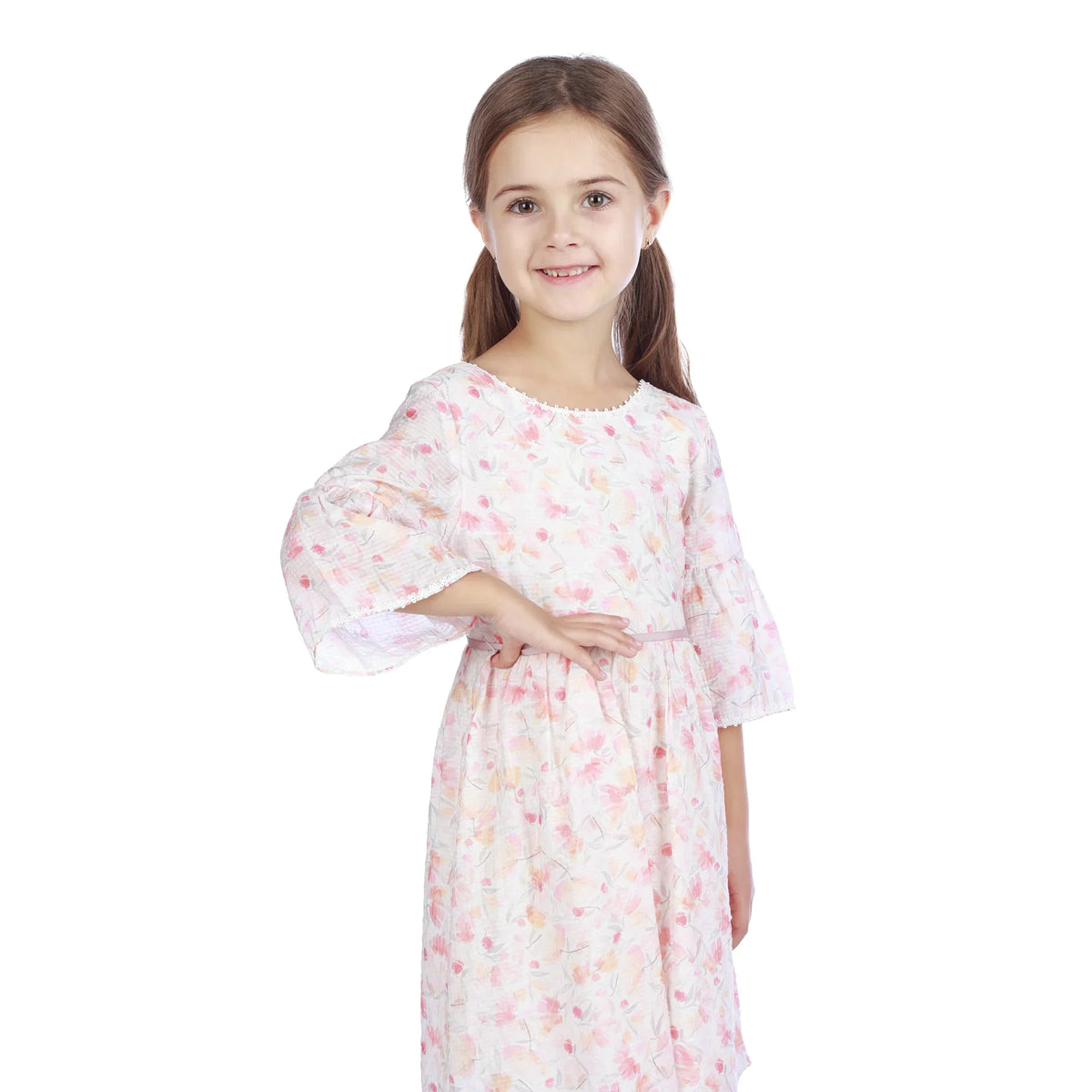 Floral Classic Dress For Girls Image