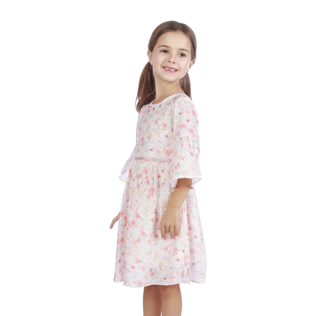 Floral Classic Dress For Girls Image