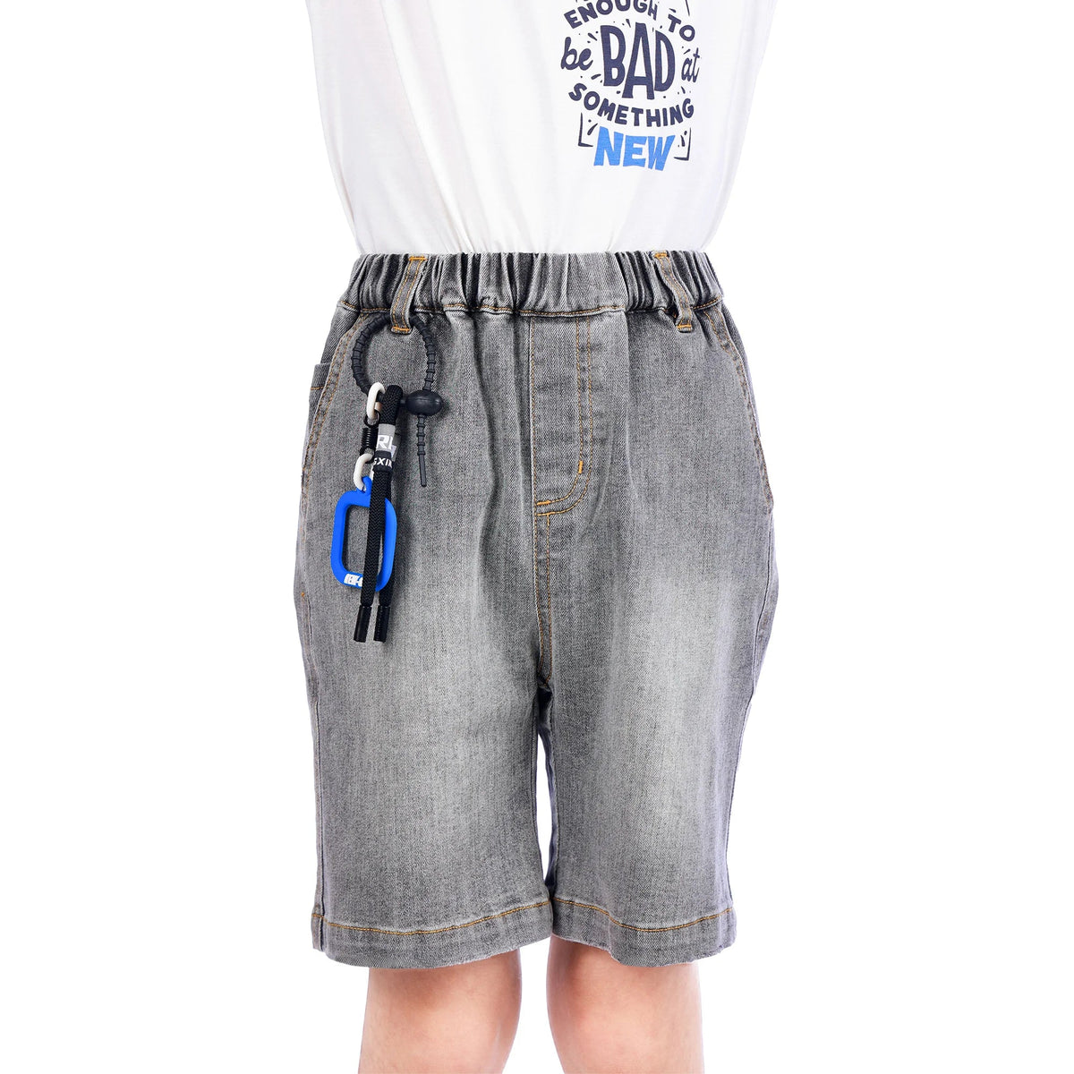 Ordinary Classic Shorts For Boys Jeans Gray Image