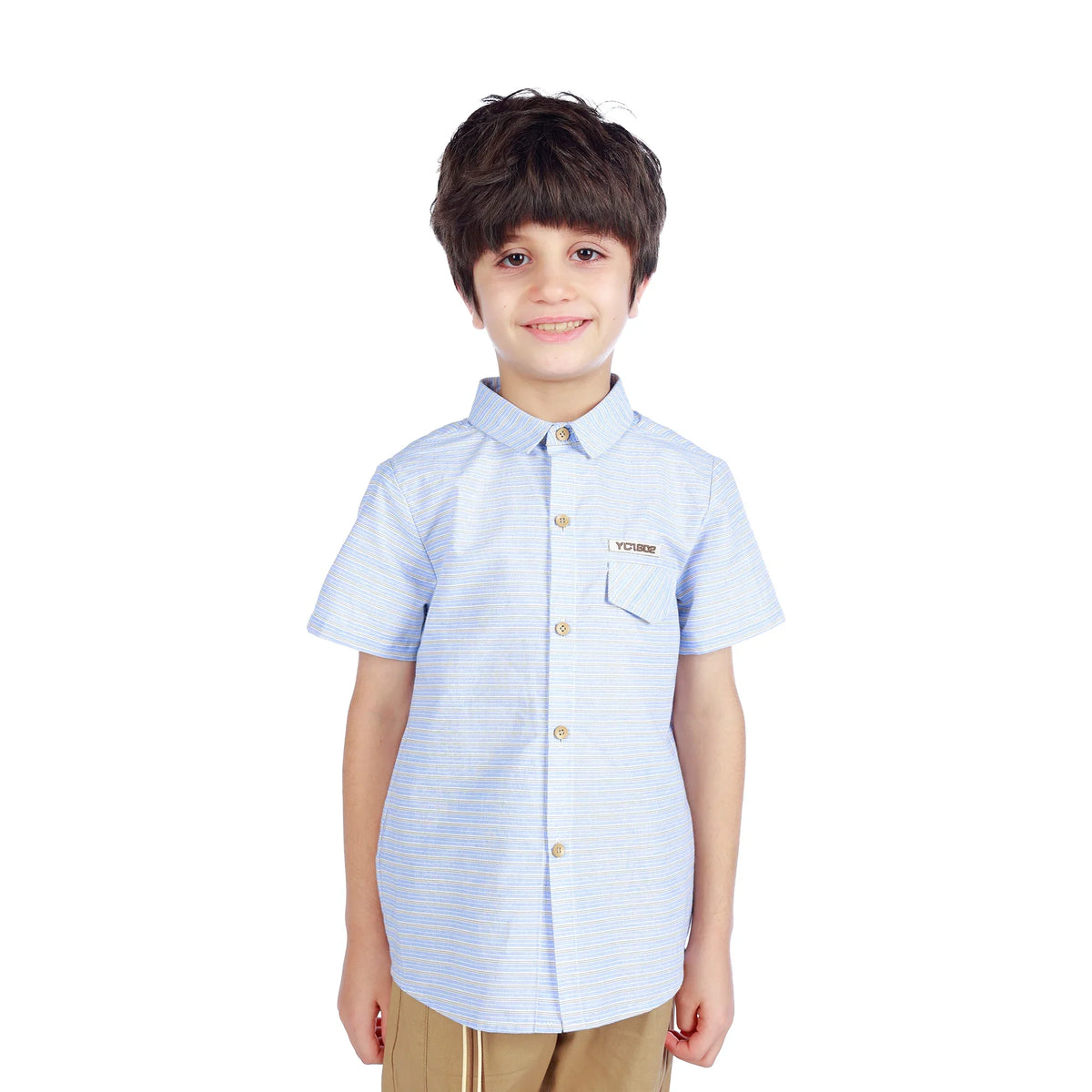 Striped Classic Shirt For Boys Blue Image