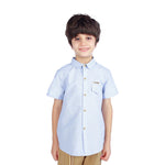 Blue Striped Classic Shirt For Boys Image
