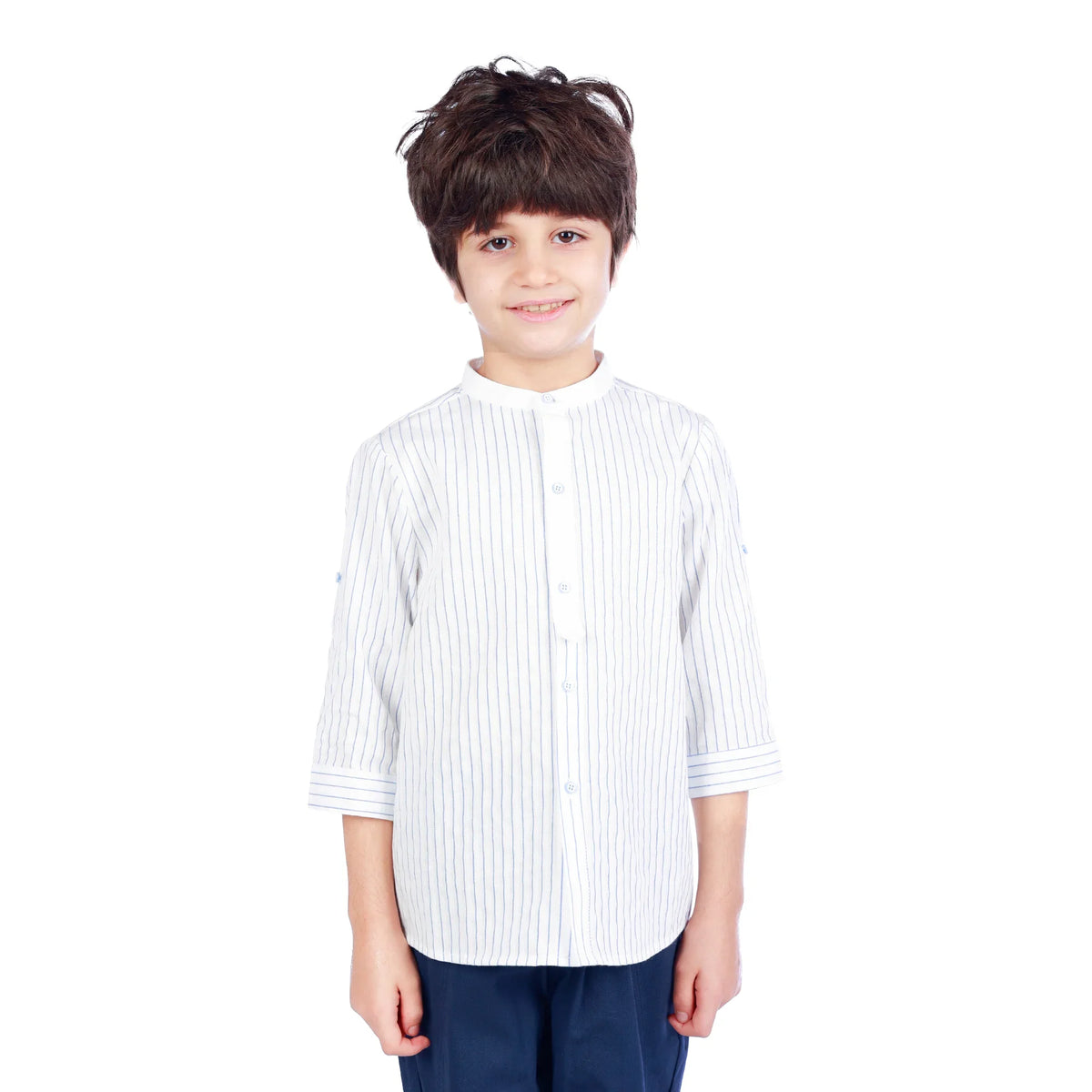 Striped Classic Shirt For Boys Blue Image