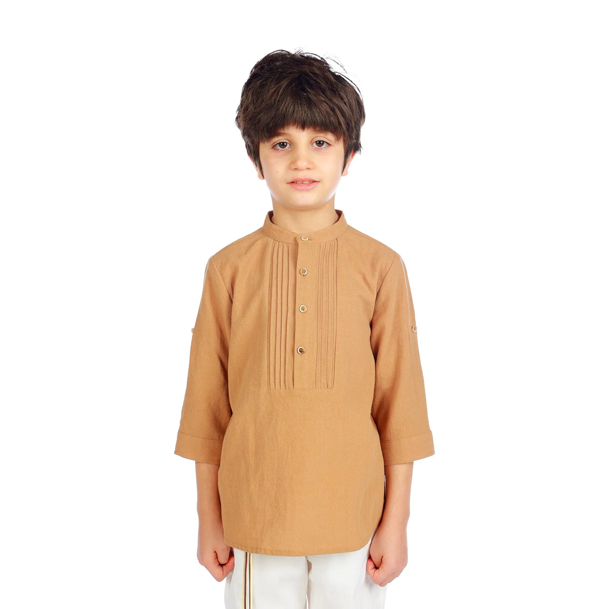 Plain Classic Blouse For Boys Khaki Image