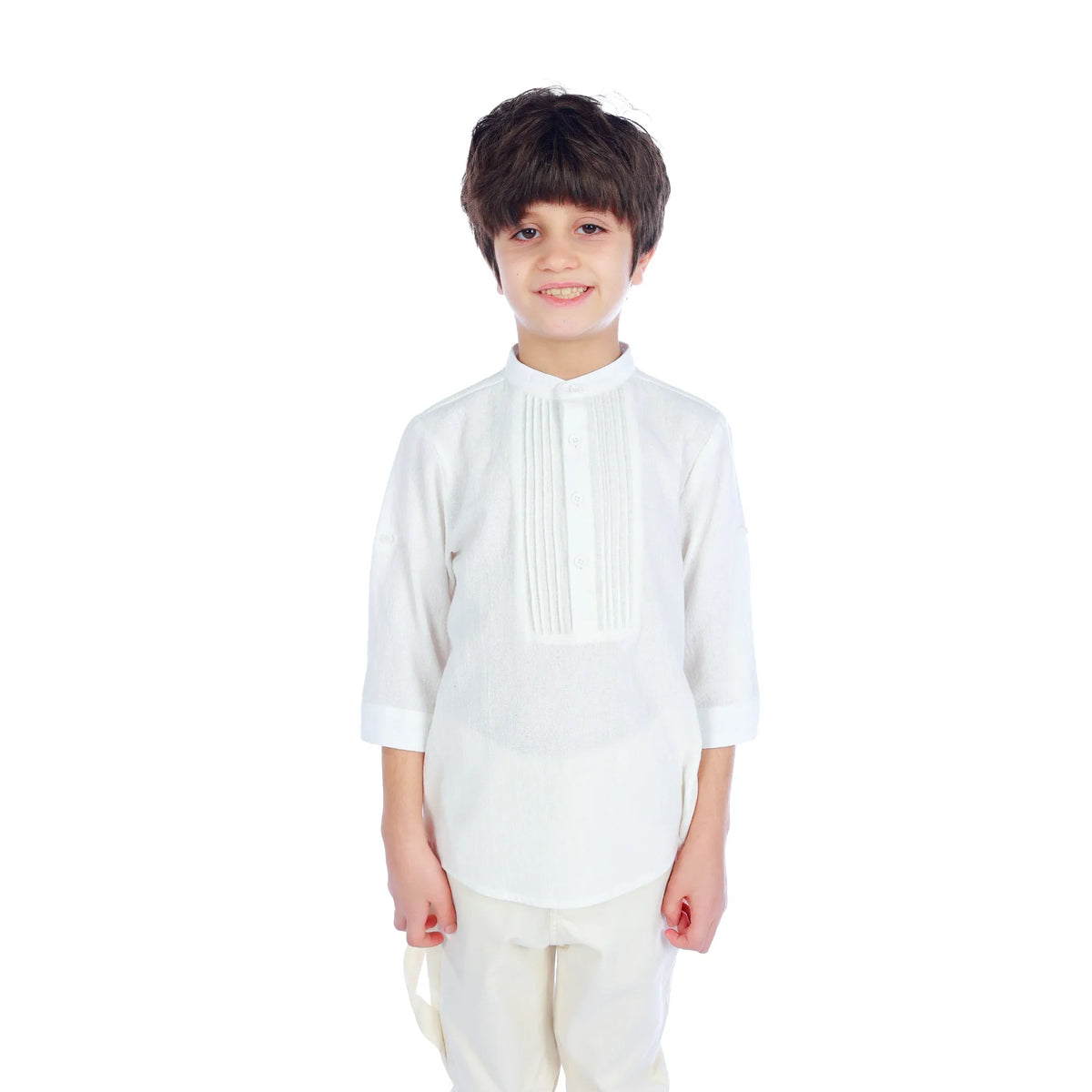 Plain Classic Blouse For Boys Off White Image