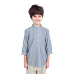 Blue Striped Classic Blouse For Boys Image