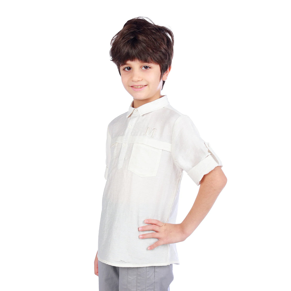 Embroidery Classic Blouse For Boys Image