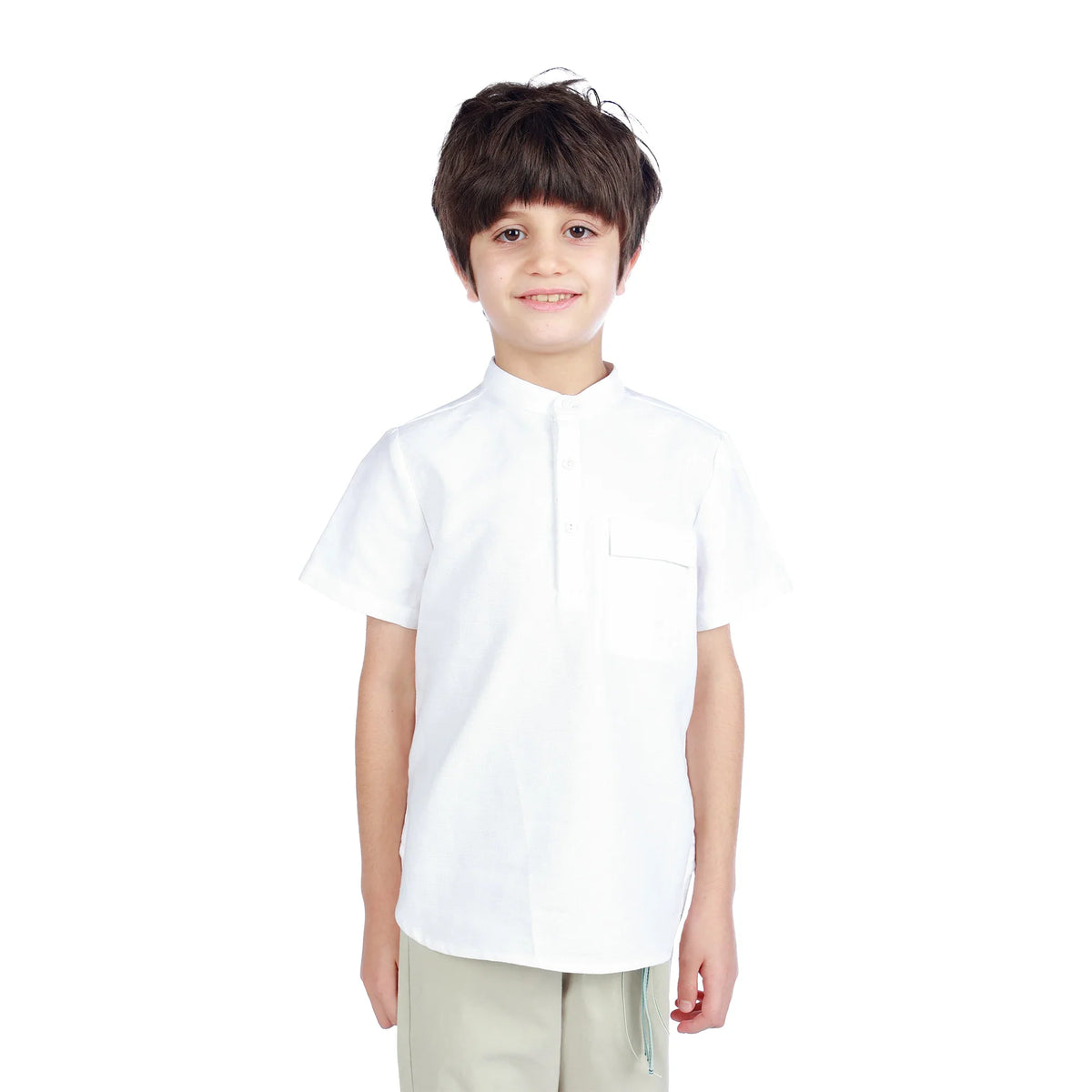 Plain Classic Blouse For Boys Off White Image