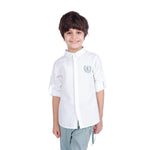 Embroidery Classic Shirt For Boys Off White Image