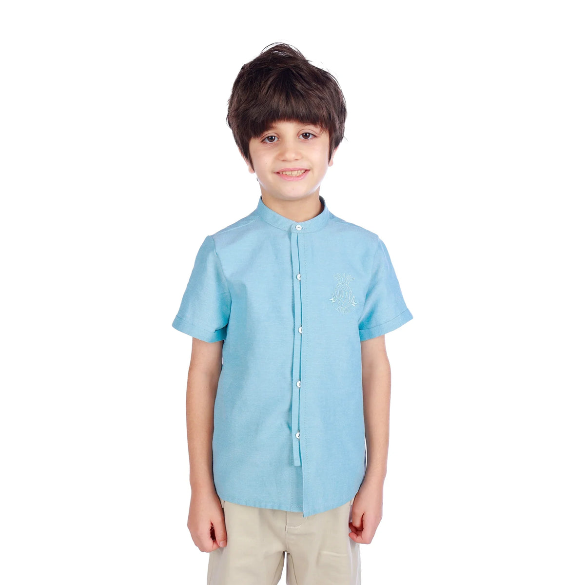 Solid Classic Shirt For Boys Blue Green Image