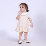 Plain Street Look Dress For Baby Girl Beige Image