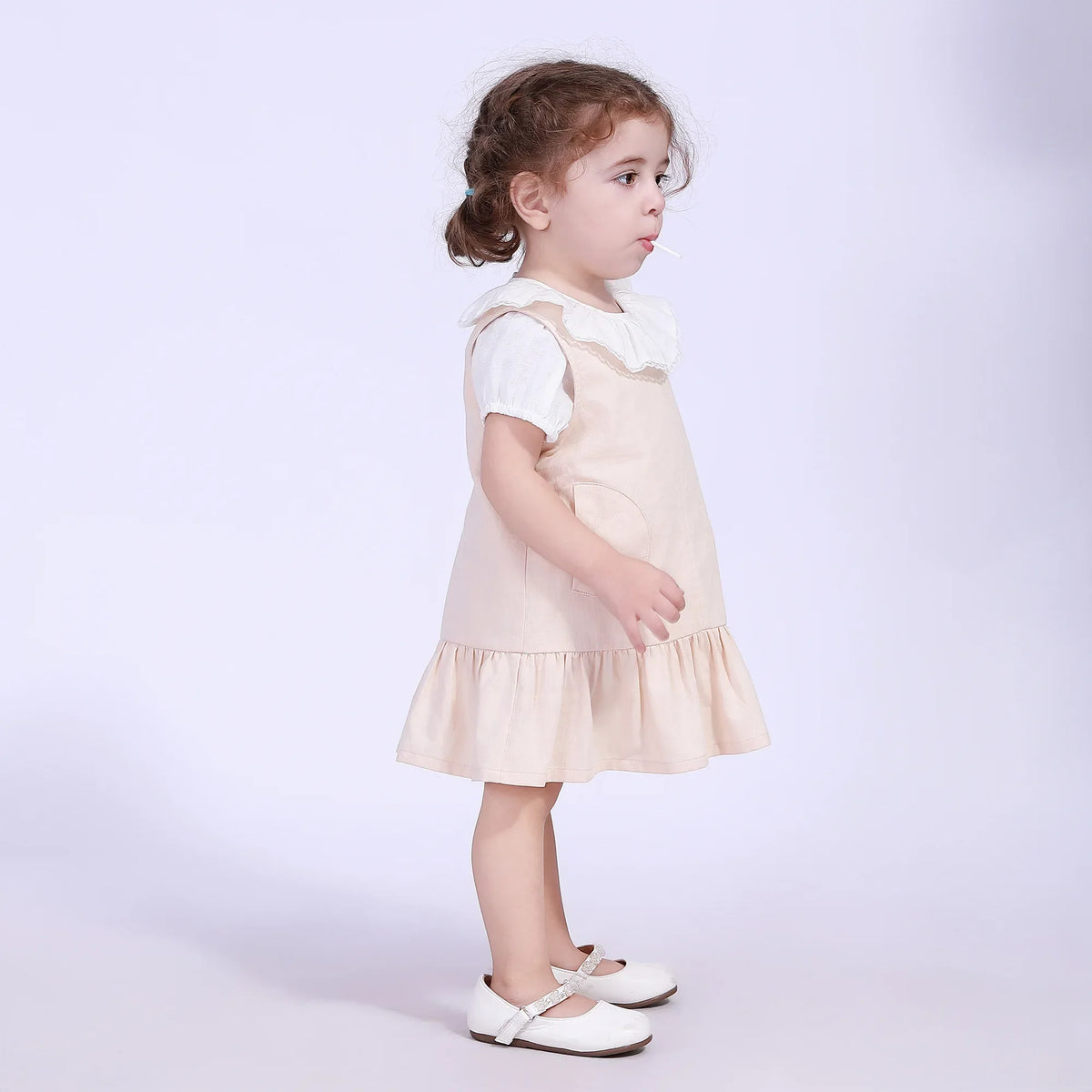 Plain Street Look Dress For Baby Girl