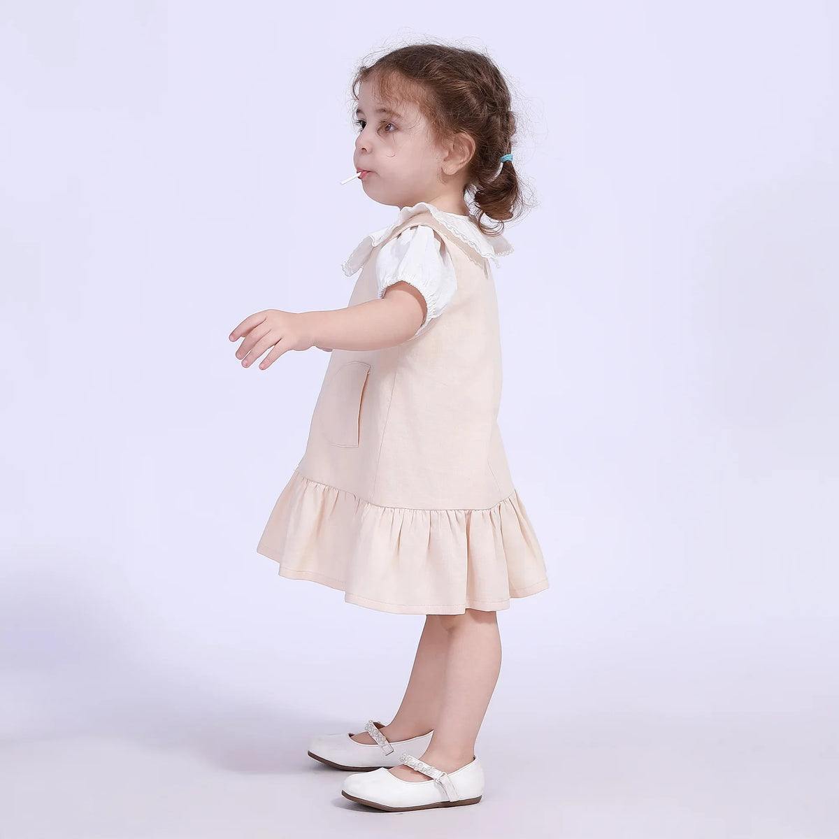 Plain Street Look Dress For Baby Girl