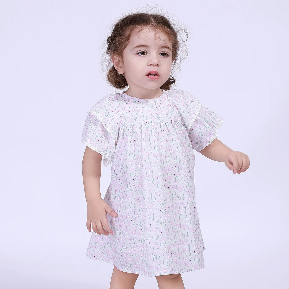 Floral Street Look Dress For Baby Girl