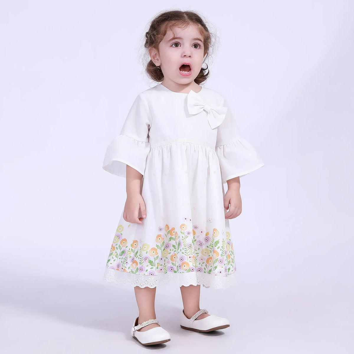 Floral Street Look Dress For Baby Girl