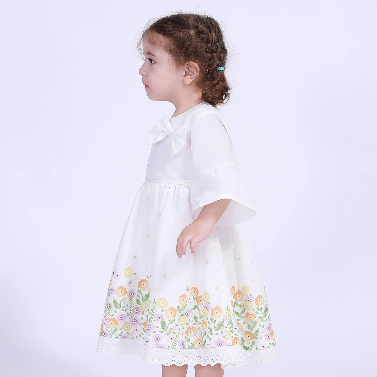 Floral Street Look Dress For Baby Girl