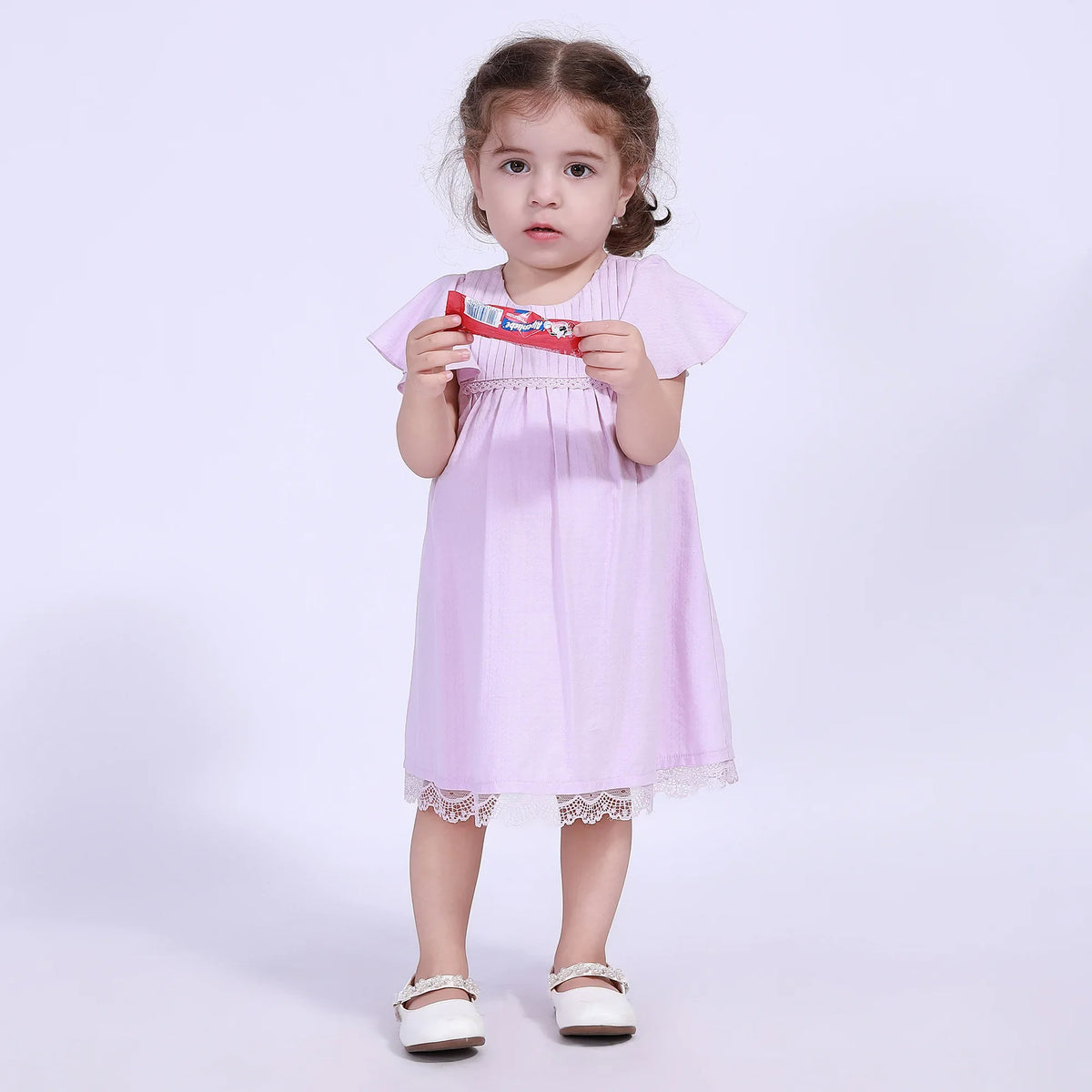 Jacquard Street Look Dress For Baby Girl