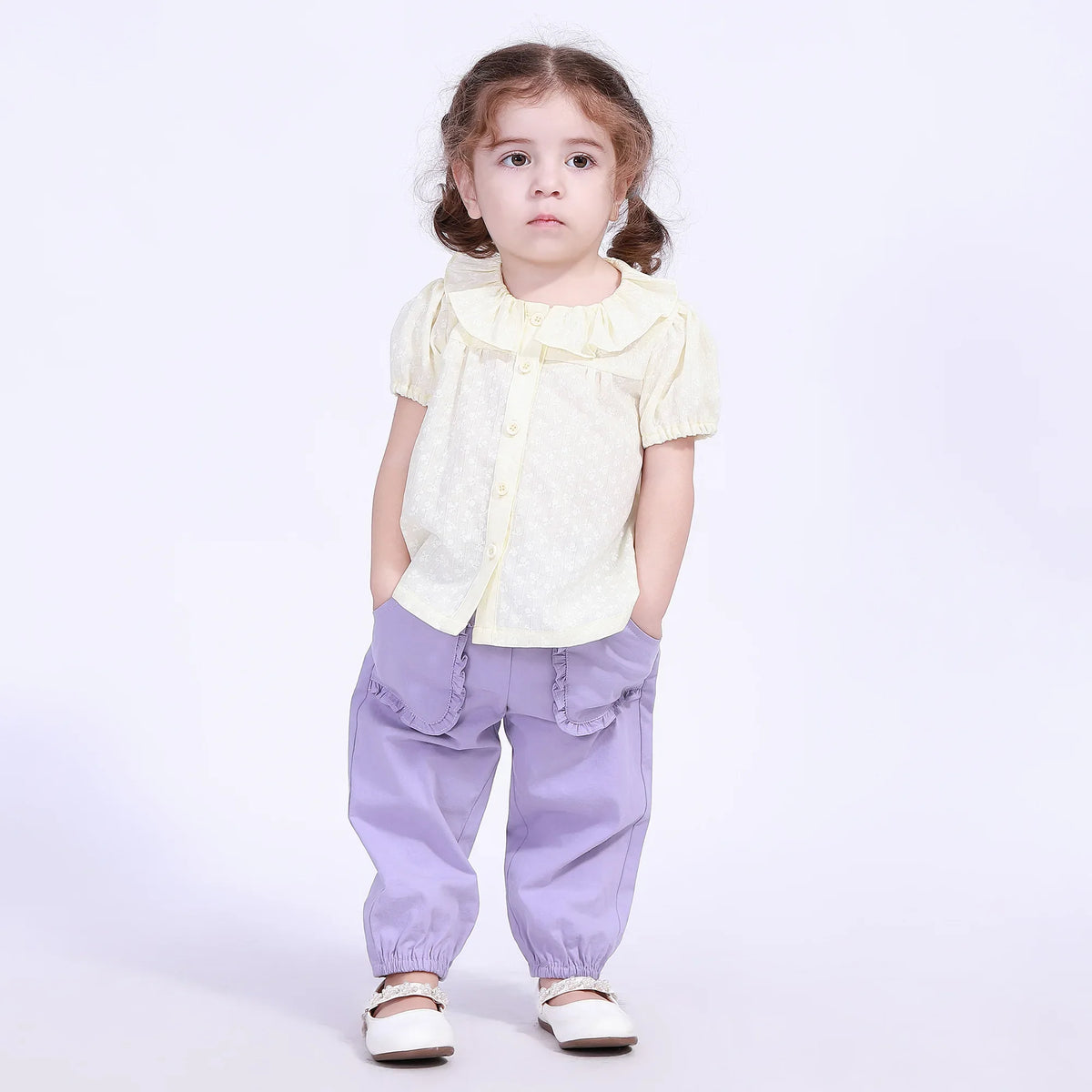 Jacquard Street Look Shirt For Baby Girl Image