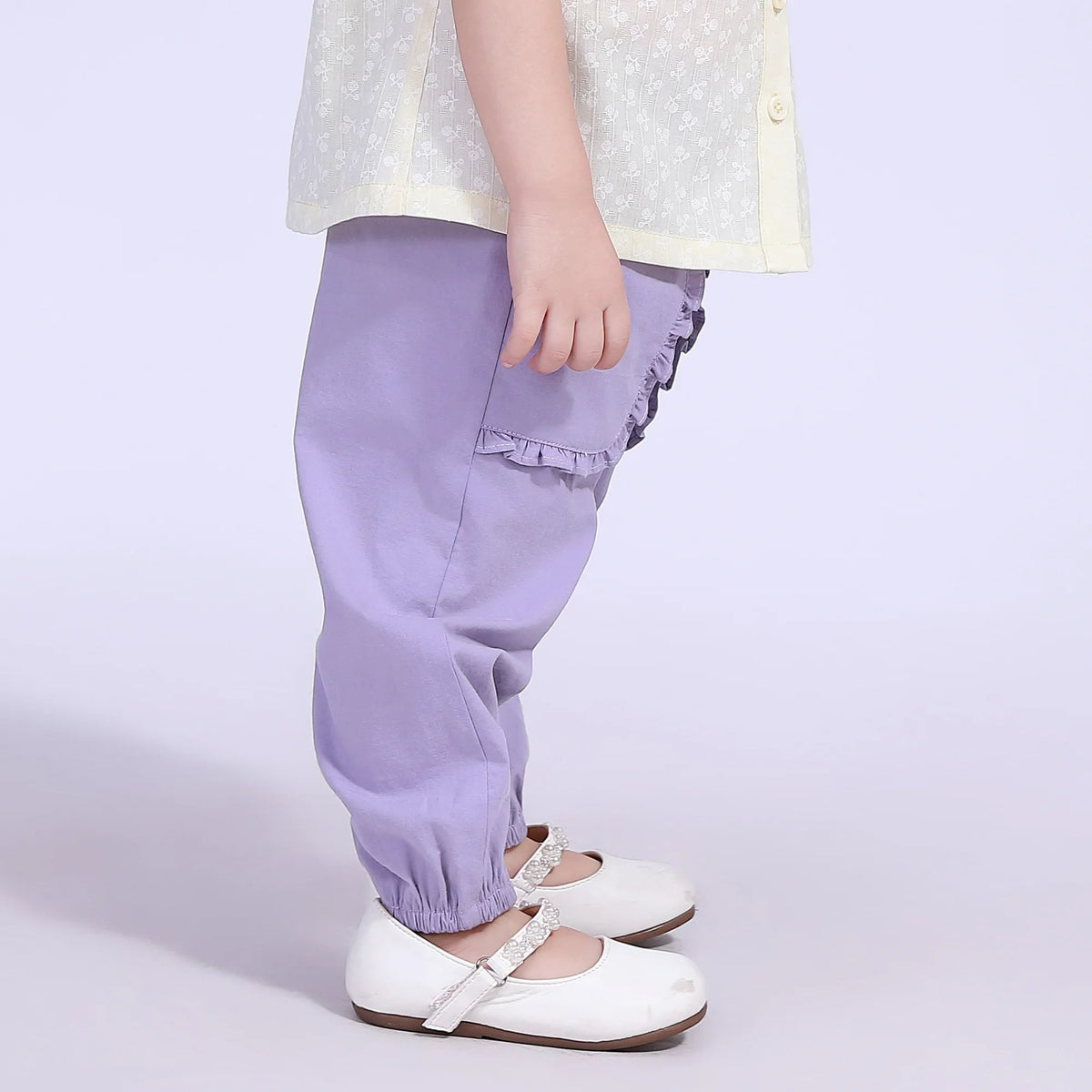 Ankle-Tied Street Look Pants For Baby Girl