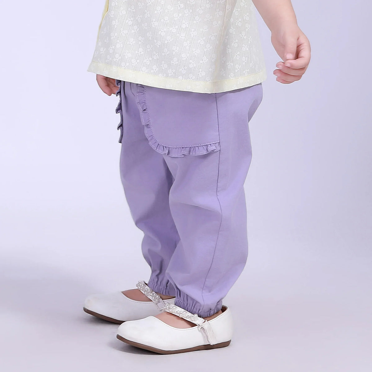 Ankle-Tied Street Look Pants For Baby Girl