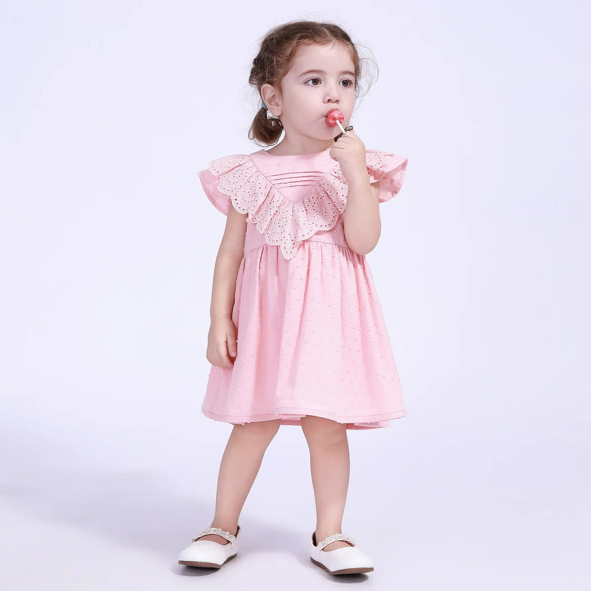 Jacquard Street Look Dress For Baby Girl