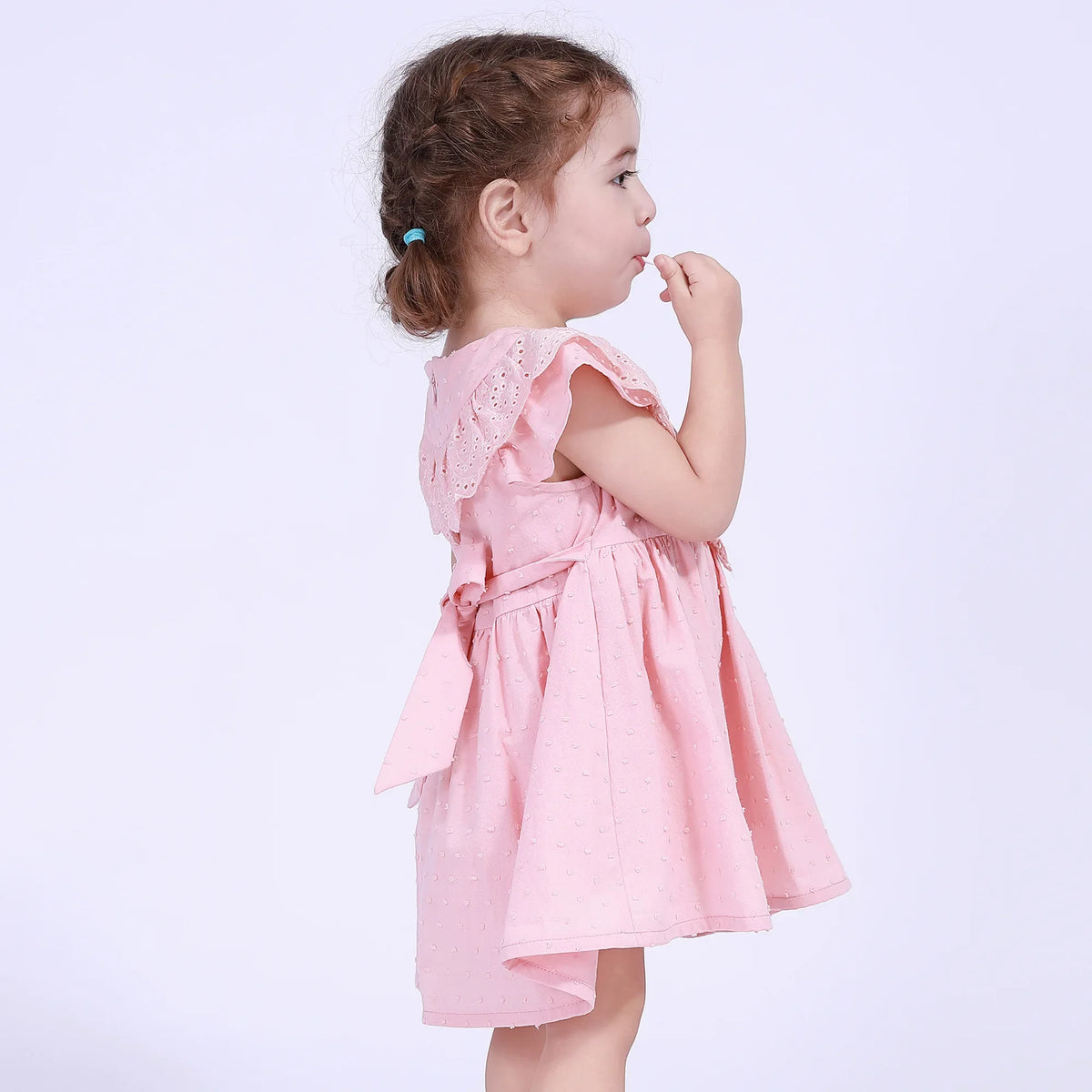 Jacquard Street Look Dress For Baby Girl