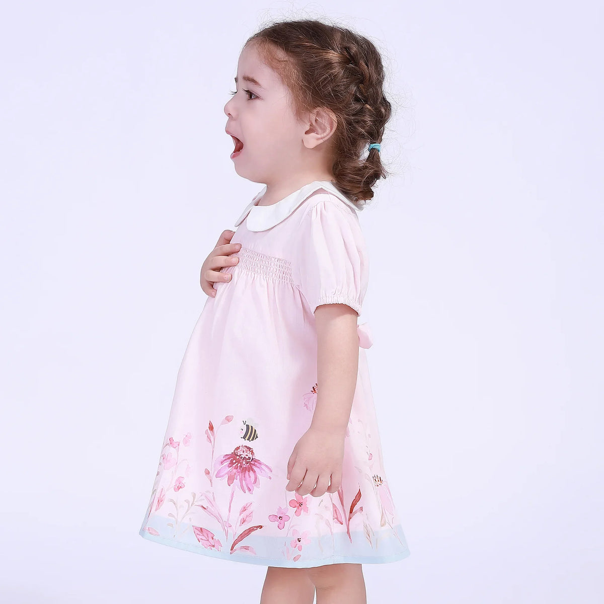 Floral Street Look Dress For Baby Girl