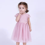 Floral Street Look Dress For Baby Girl Gray Purple Image