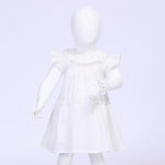 Jacquard Street Look Dress For Baby Girl Off White Image