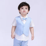 Light Blue Color-Blocked Street Look Shirt For Baby Boy Image
