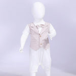 Color-Blocked Street Look Romper For Baby Boy Beige Image
