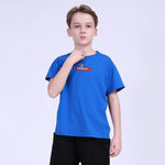 Purple Blue Printed Street Look T.Shirt For Boys Image
