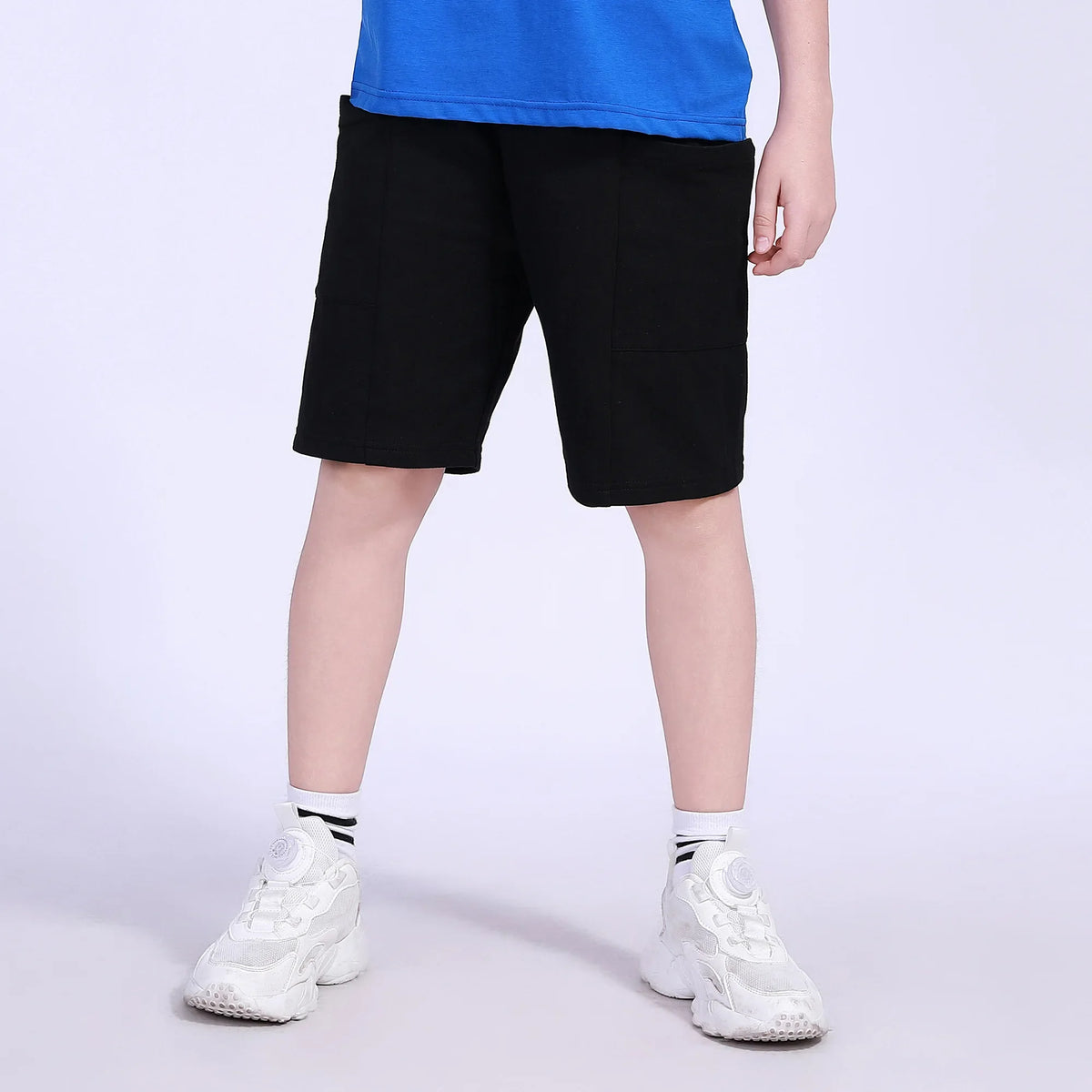 Baggy Street Look Shorts For Boys Black Image