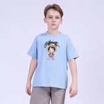 Printed Street Look T.Shirt For Boys Sky Blue Image