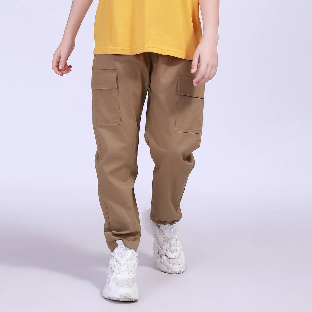 Ordinary Street Look Pants For Boys Dark Khaki Image