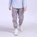 Gray Ankle-Tied Street Look Pants For Boys Image