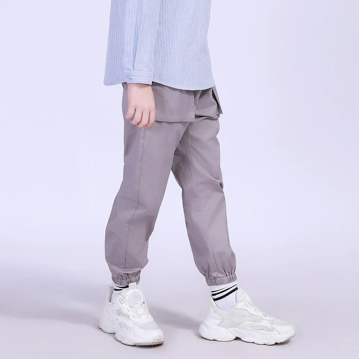 Ankle-Tied Street Look Pants For Boys