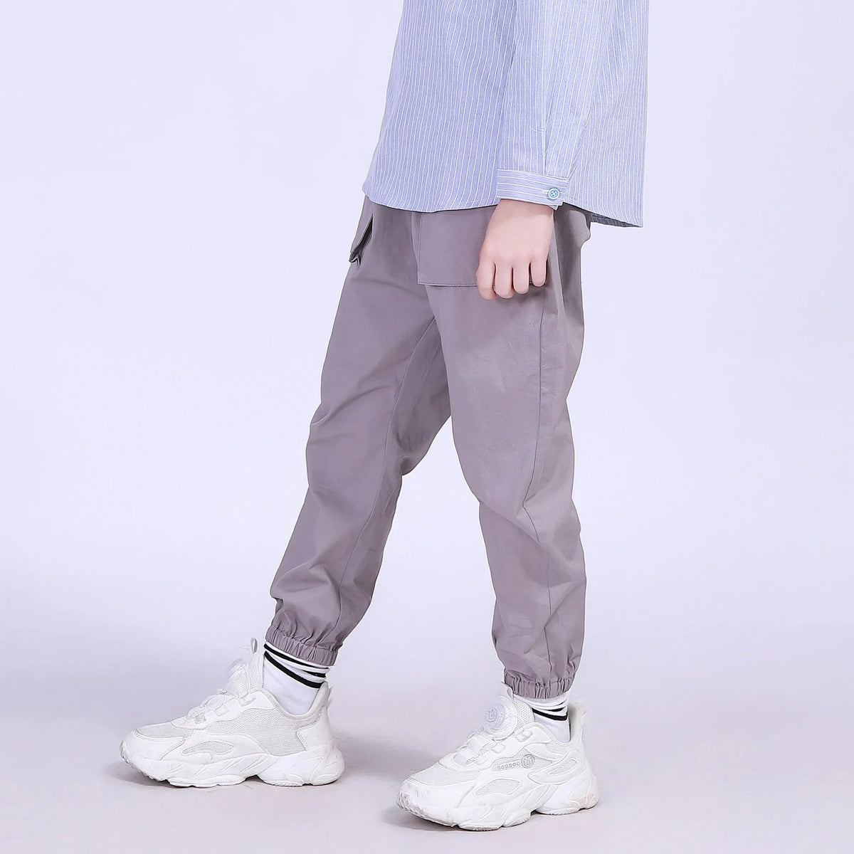 Ankle-Tied Street Look Pants For Boys