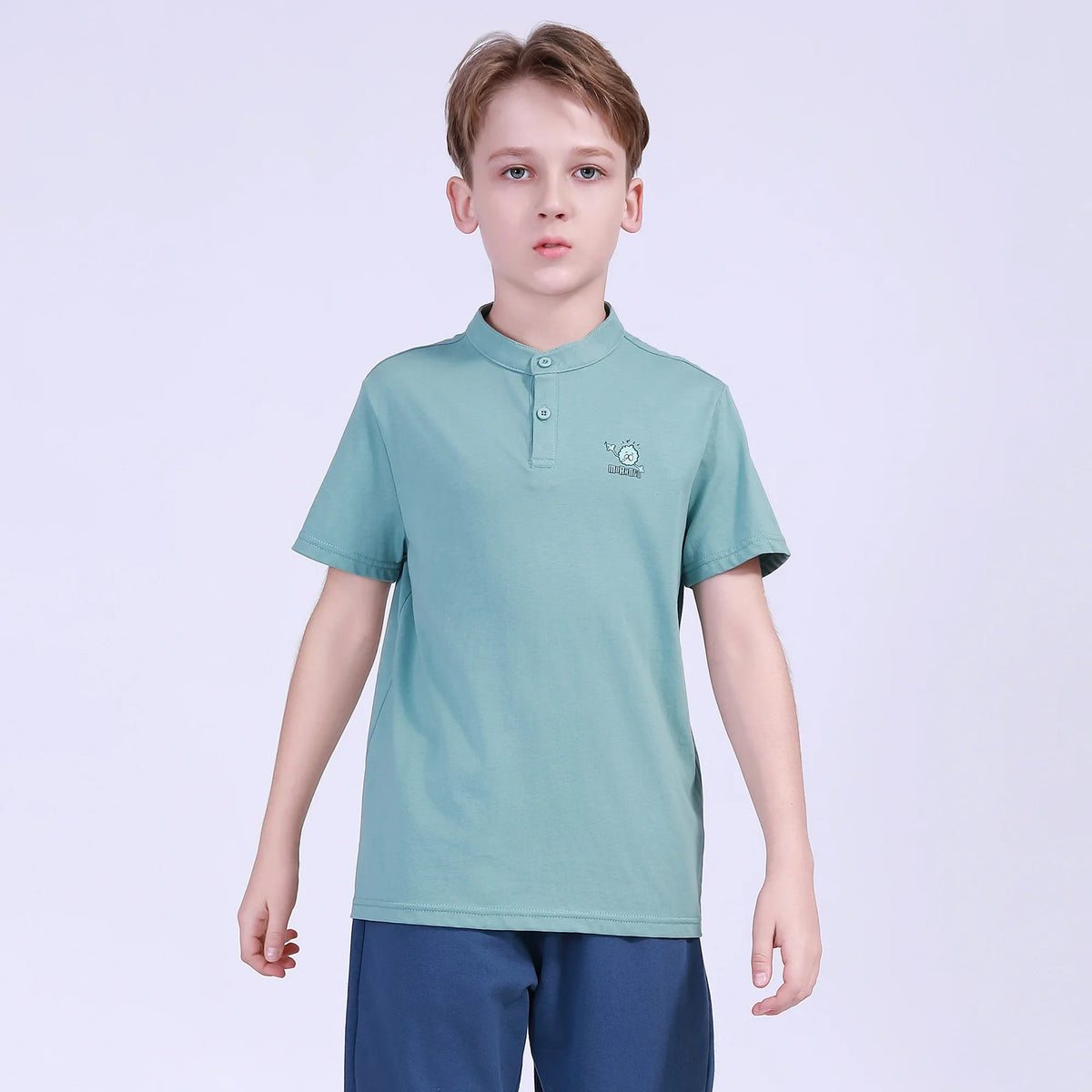 Printed Street Look T.Shirt For Boys Lake Green Image