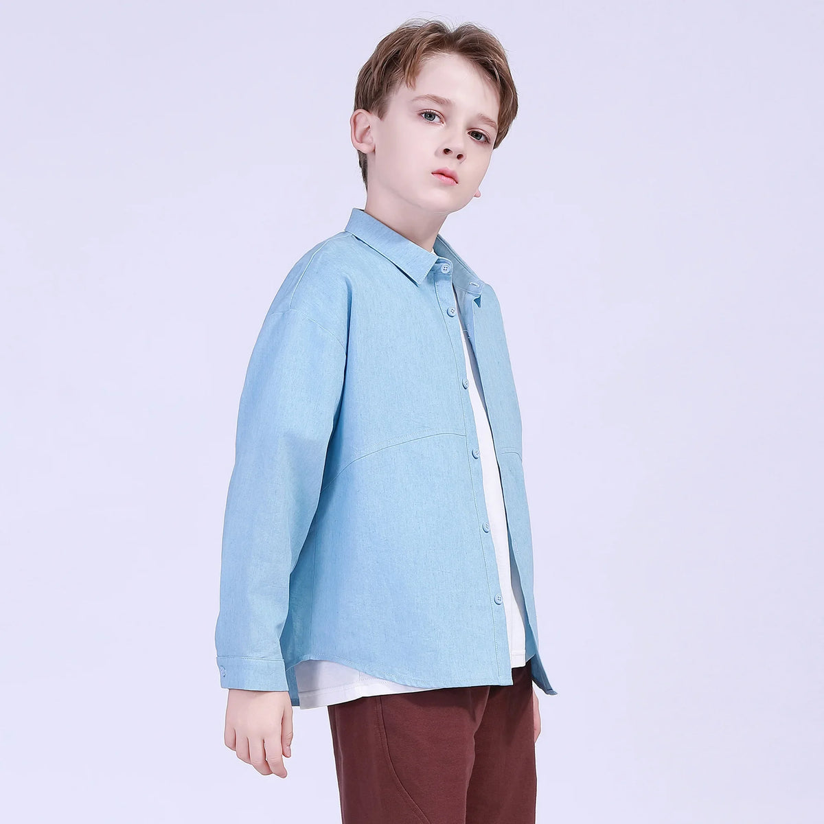 Solid Street Look Shirt For Boys Image