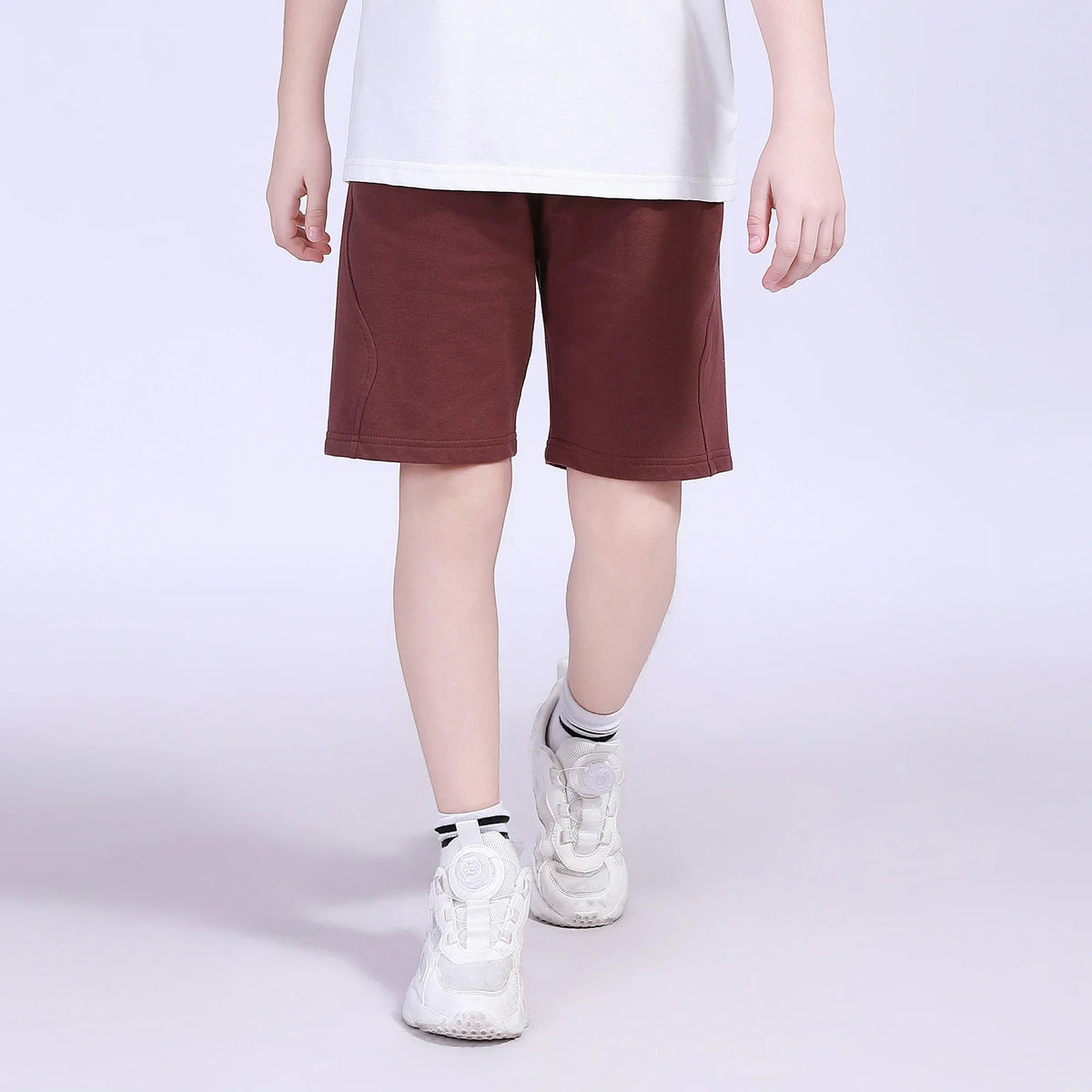 Baggy Street Look Shorts For Boys Wine Red Image