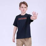 Navy Printed Street Look T.Shirt For Boys Image