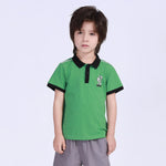 Printed Street Look Polo Shirt For Boys Green Image
