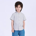 Gray Striped Street Look Shirt For Boys Image