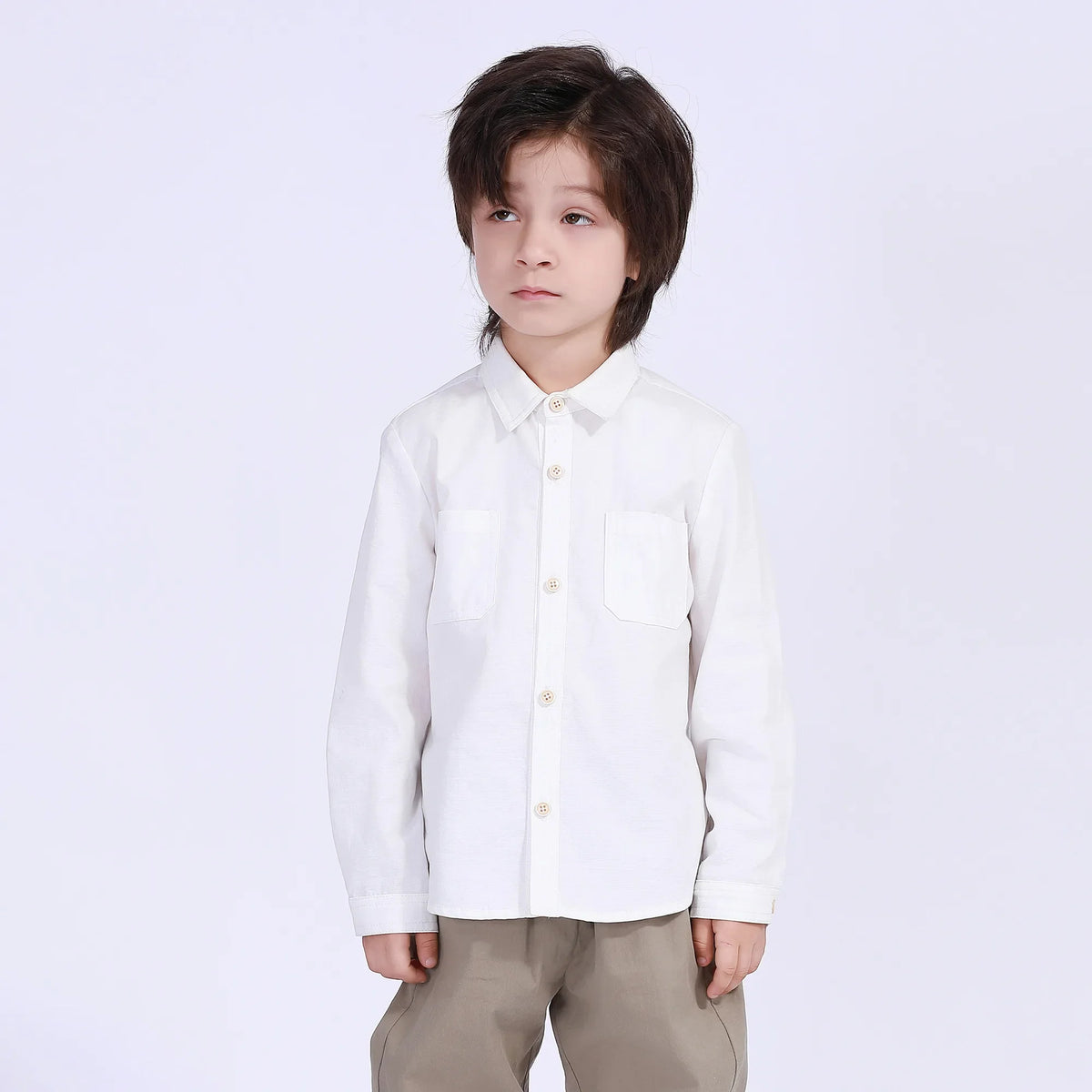 Plain Street Look Shirt For Boys Off White Image