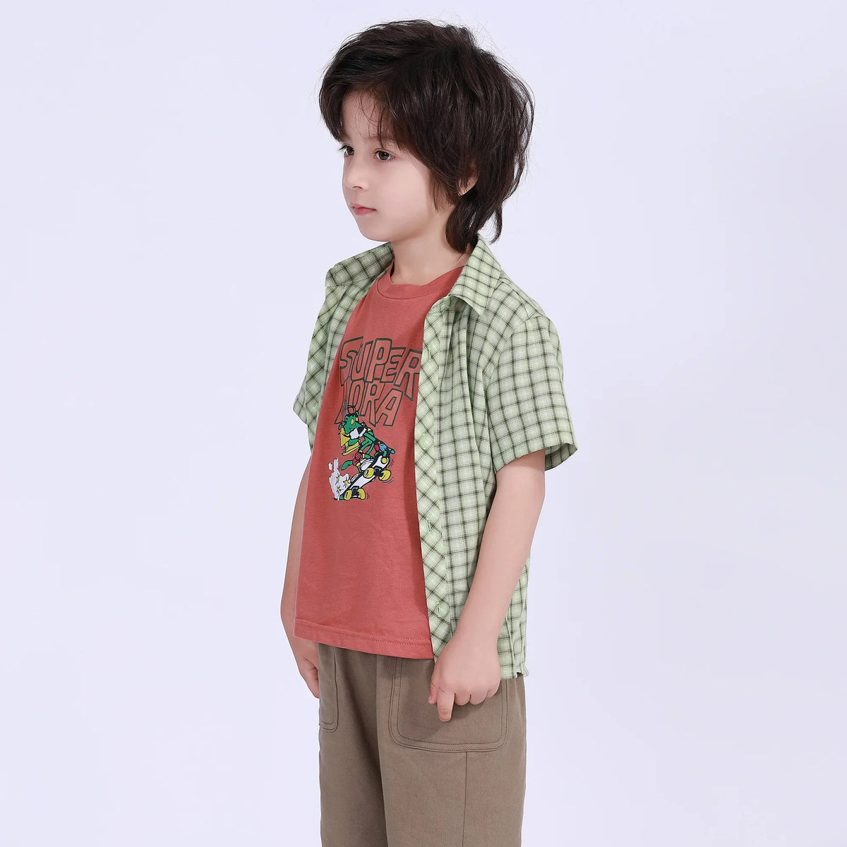 Checked Street Look Shirt For Boys Image