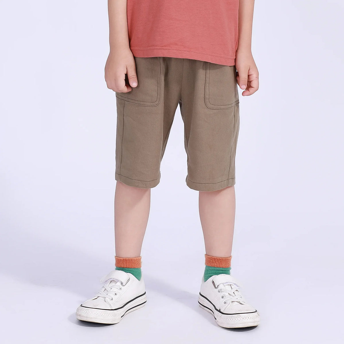 Ordinary Street Look Shorts For Boys Army Green Image