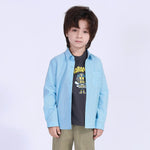 Lake Green Solid Street Look Shirt For Boys Image