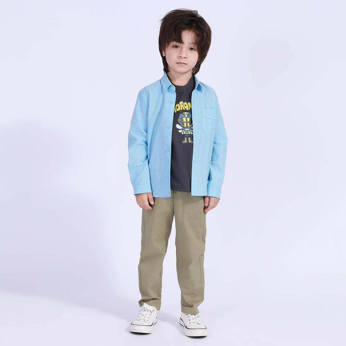 Solid Street Look Shirt For Boys Image